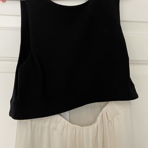 ALC off white and blk silk dress